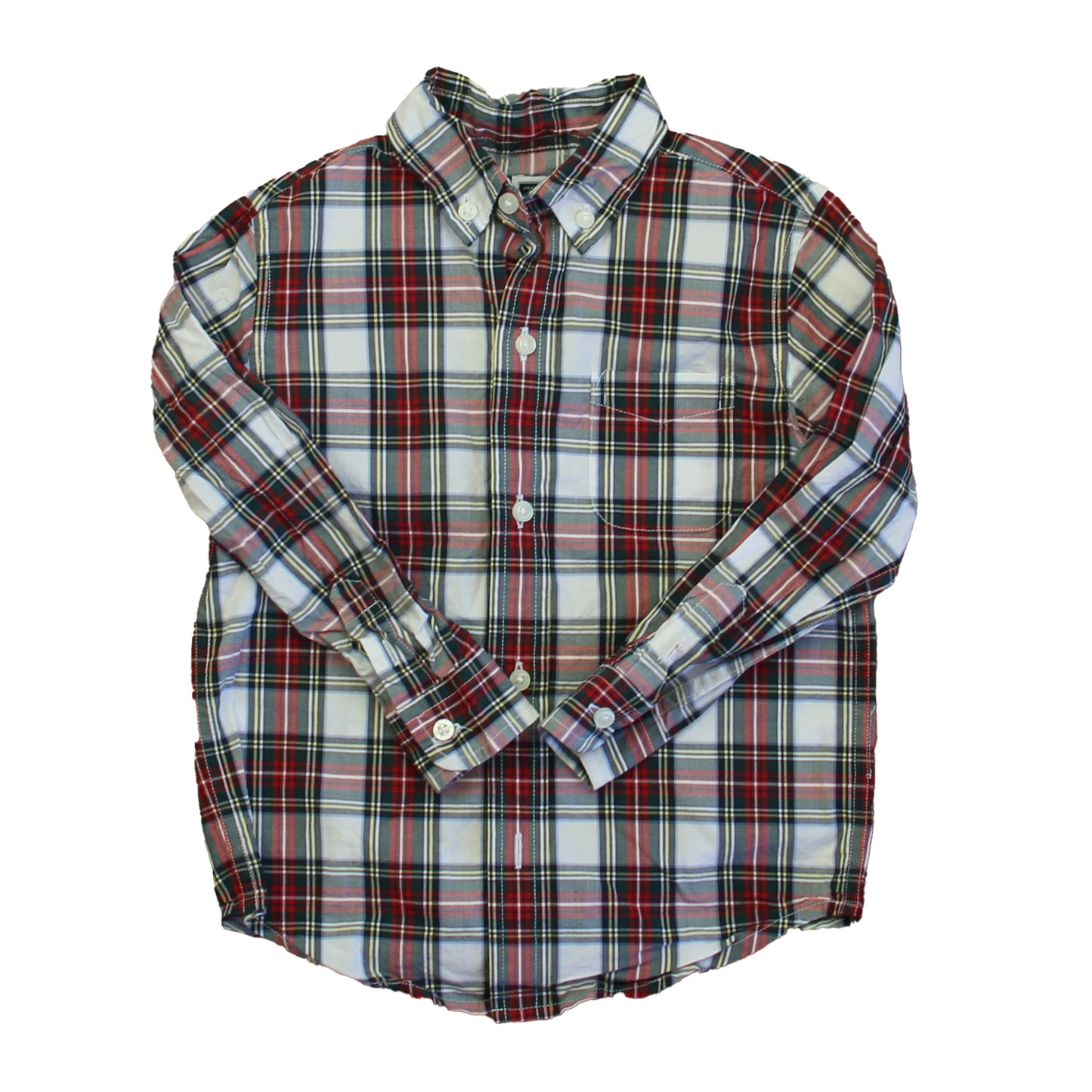 Janie and Jack Boys Red | Green Plaid Button Down Long Sleeve Size: 3T