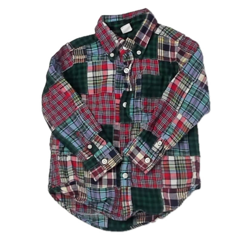 Gap Boys Red | Green Plaid Button Down Long Sleeve Size: 3T Red | Green Plaid