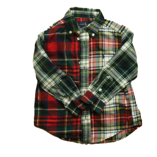 Ralph Lauren Boys Red | Green Plaid Button Down Long Sleeve Size: 3T