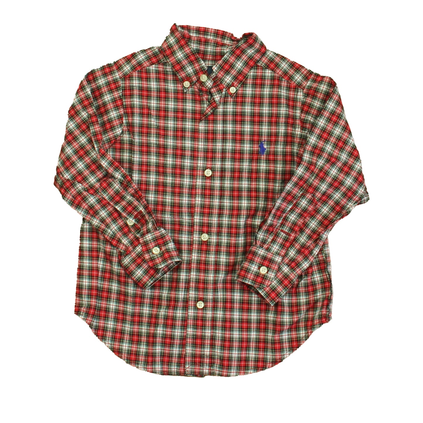 Ralph Lauren Boys Red | Green Plaid Button Down Long Sleeve Size: 2T