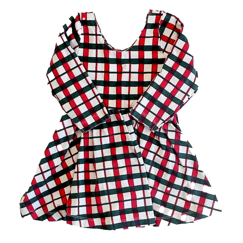 Monica & Andy Girls Red | Green Plaid Dress Size: 18-24 Months Red | Green Plaid