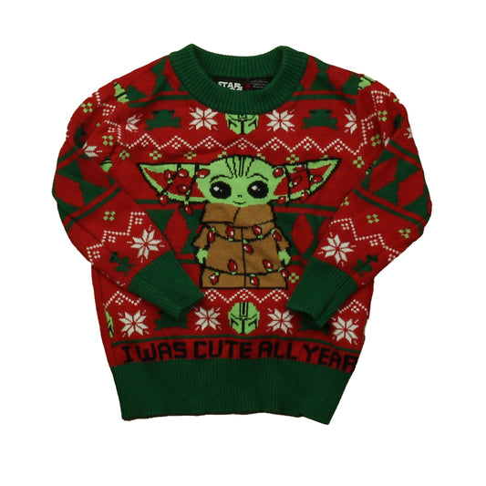 Star Wars Boys Red | Green Yoda Sweater Size: 12 Months