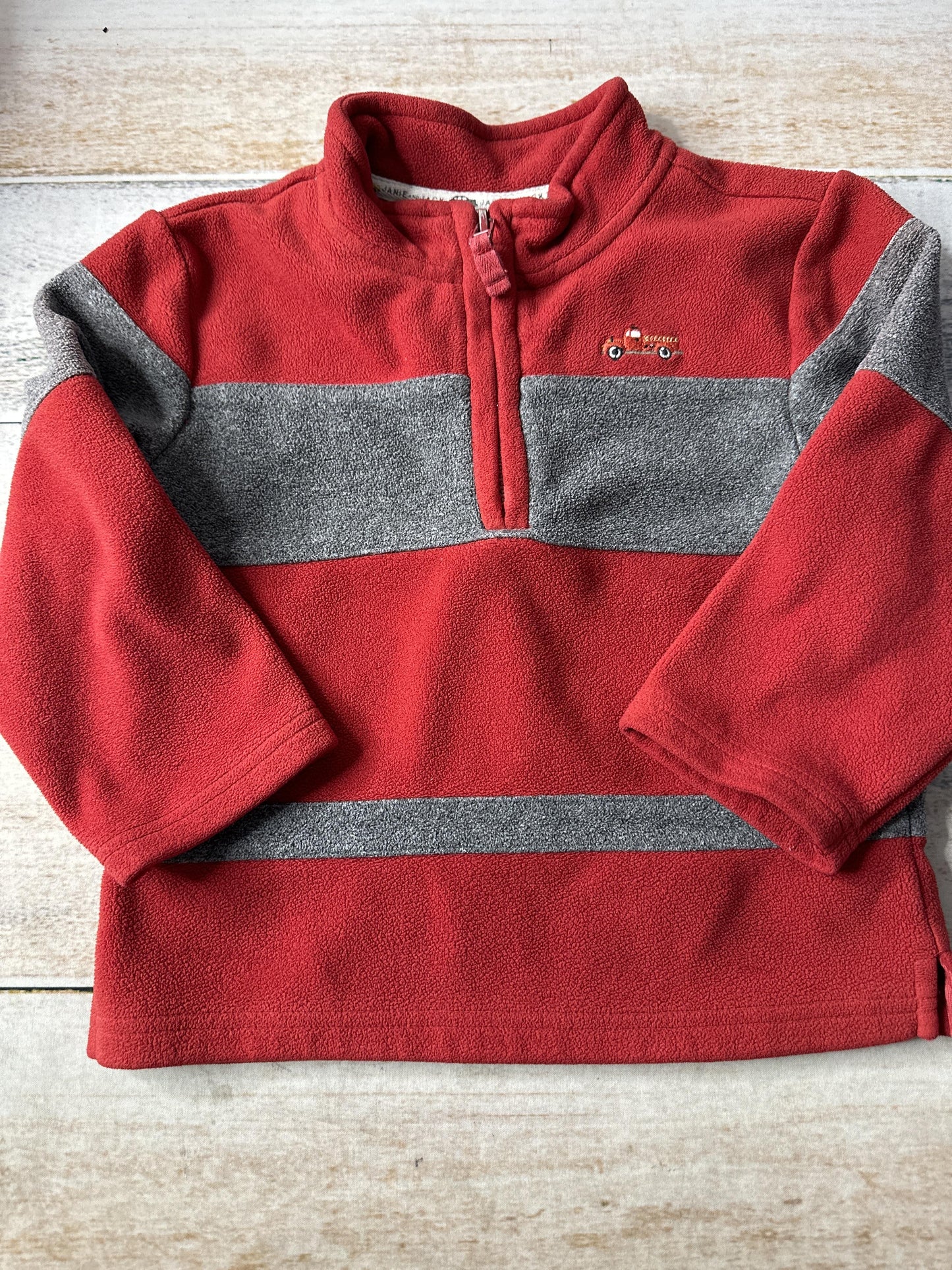 Janie and Jack Boys Red | Grey Sweater Size: 2T Red | Grey