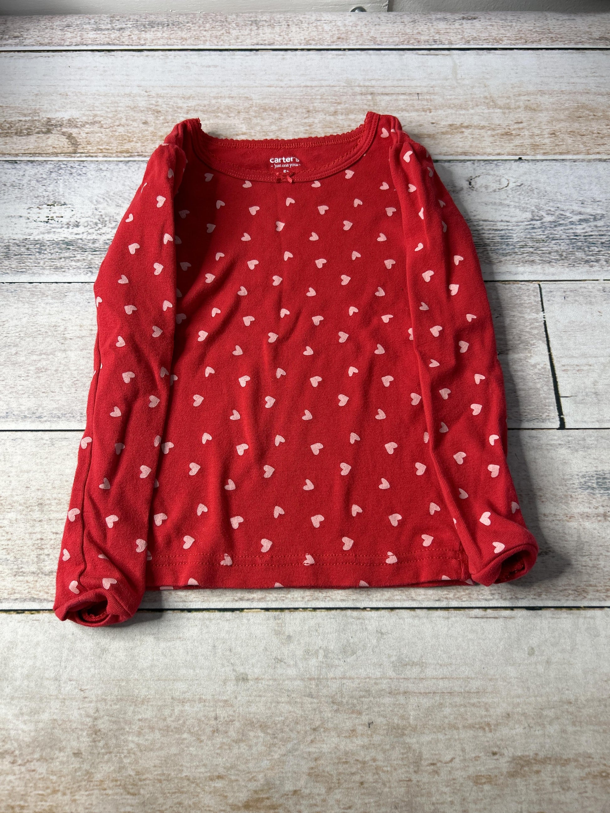 Girls red | Hearts | pink Long Sleeve Shirt Size: 5T red | Hearts | pink