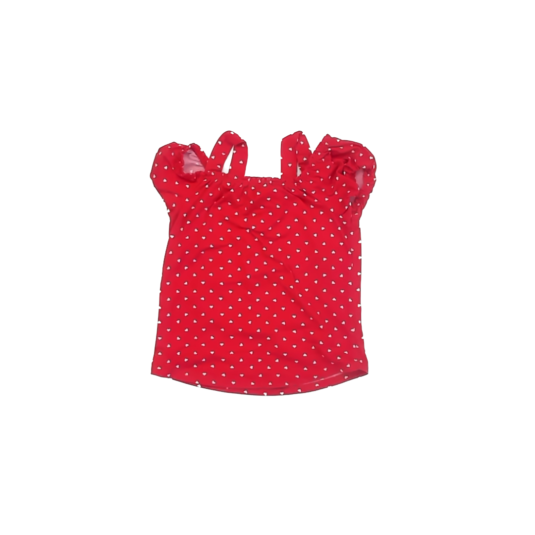 Lily Bleu Girls Red Hearts Short Sleeve Shirt Size: 5T Red Hearts
