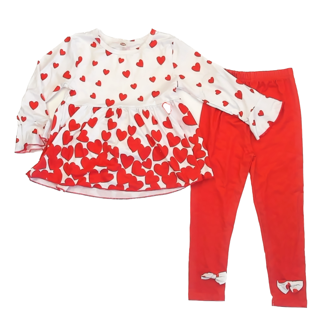 Unknown Girls Red Hearts Dress Size: eu 100 (4T) Red Hearts