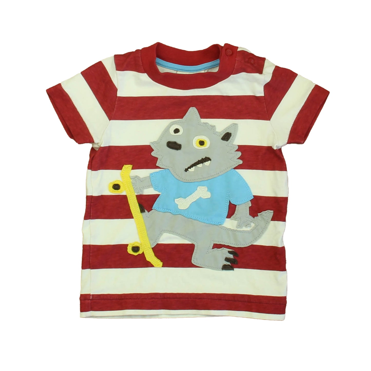 Pre-owned - Excellent: Boden Boys Red | Ivory Skater T-Shirt size: 18-24 Months