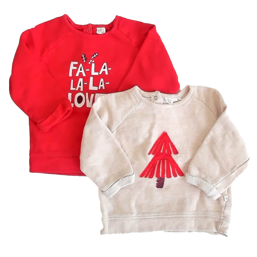 Hallmark Baby Unisex Red | Ivory Long Sleeve Shirt Size: 18-24 Months Red | Ivory
