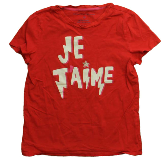Rockets Of Awesome Girls Red | "Je T'aime" T-Shirt Size: 12 Years