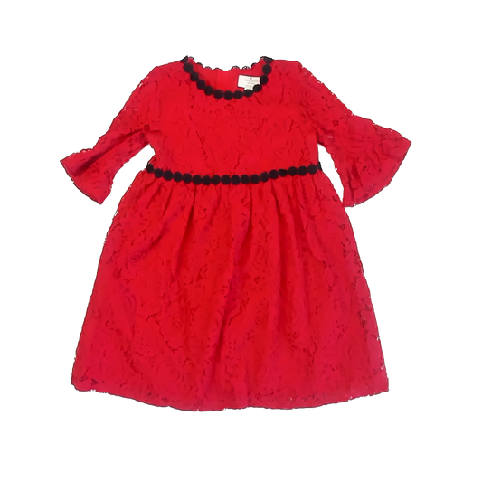 Kate Spade Girls Red Lace Special Occasion Dress Size: 6 Years Red Lace