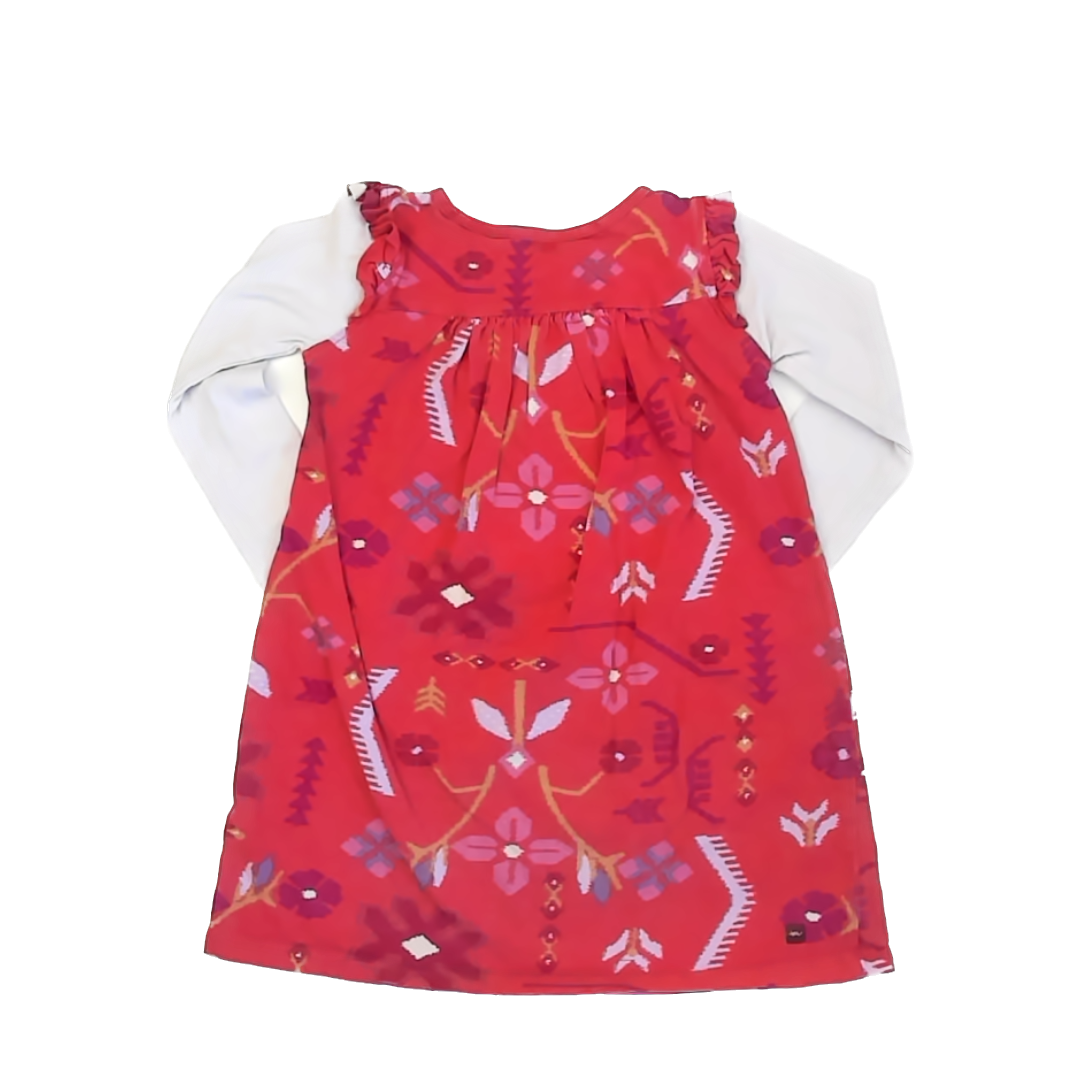 Tea Collection Girls Red Leaves | Long Sleeve Dress Size: 6 Years Red Leaves | Long Sleeve
