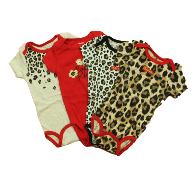 Calvin Klein Girls Red | Leopard Onesie Size: 6-9 Months Red | Leopard