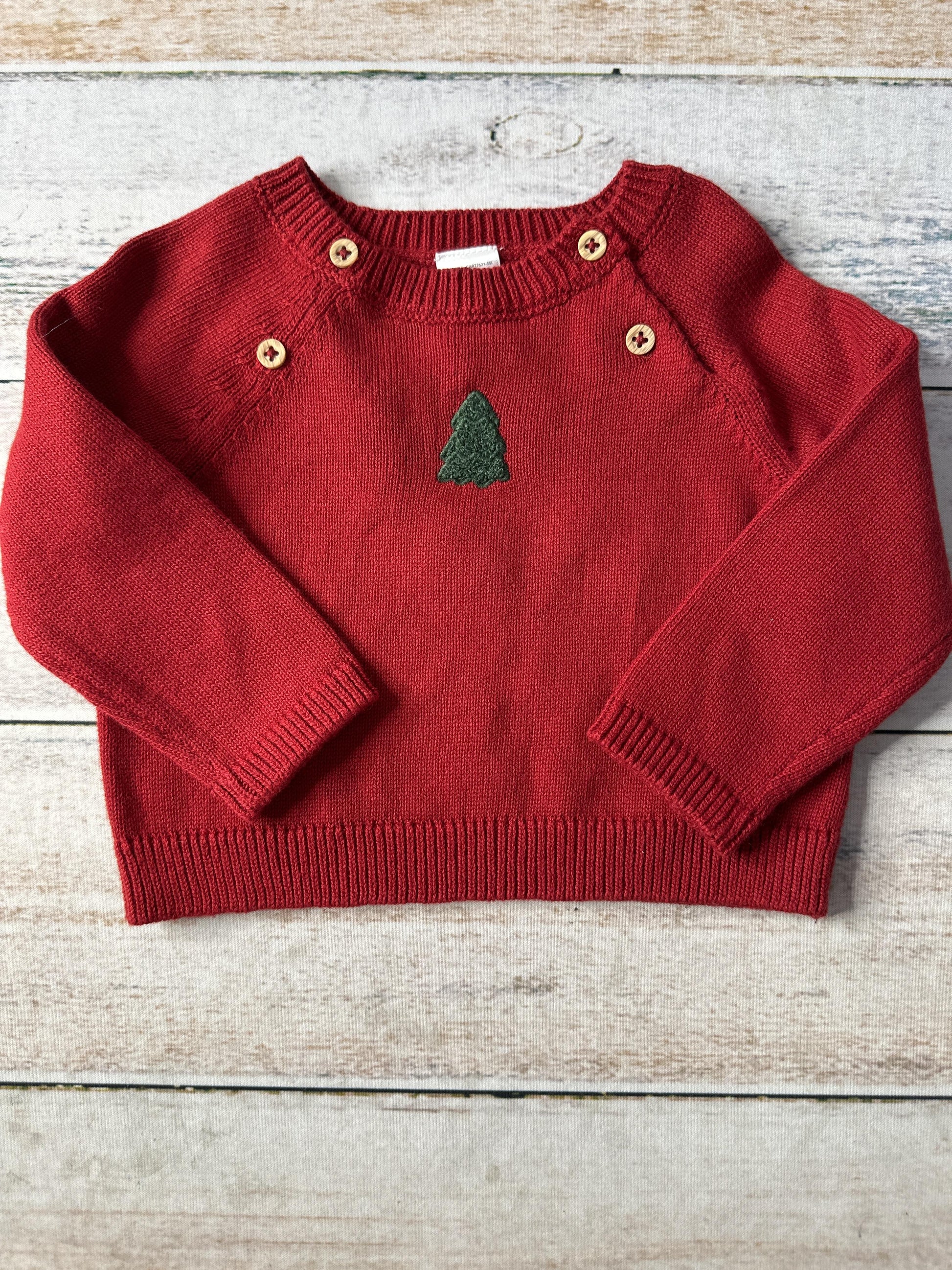 Carters Unisex Red | light green Sweater Size: 6 months Red | light green