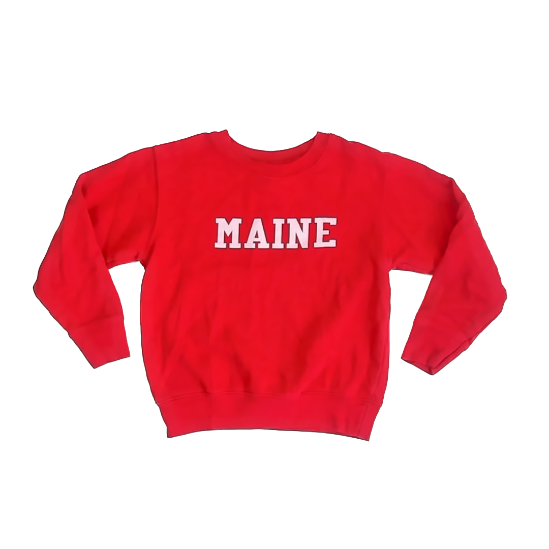 Unknown Unisex Red "Maine" Sweatshirt Size: 5-6 Years Red "Maine"