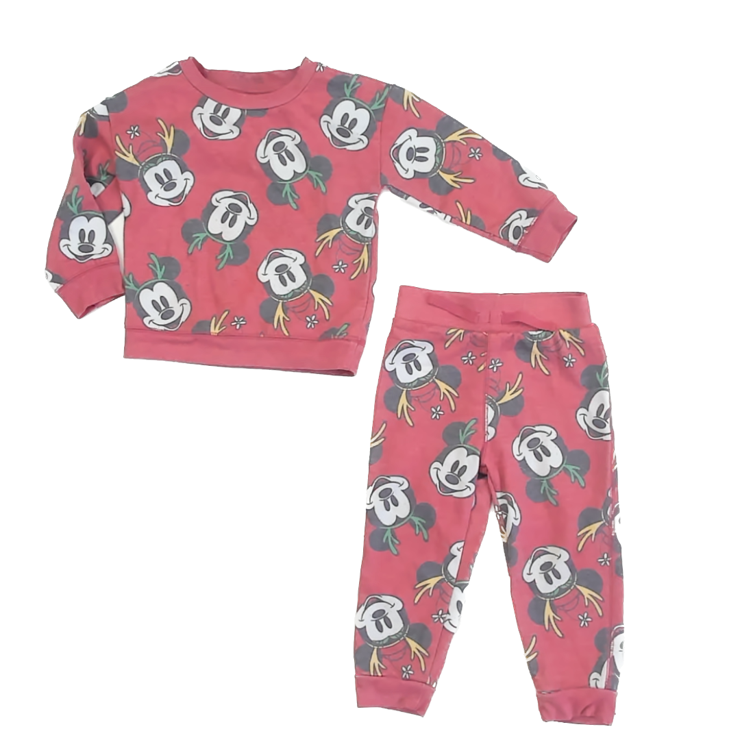 Disney Unisex Red Mickey Mouse Apparel Sets Size: 2T Red Mickey Mouse