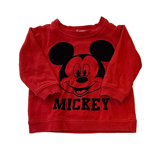 Disney Boys Red Mickey Sweatshirt Size: 24 Months Red Mickey