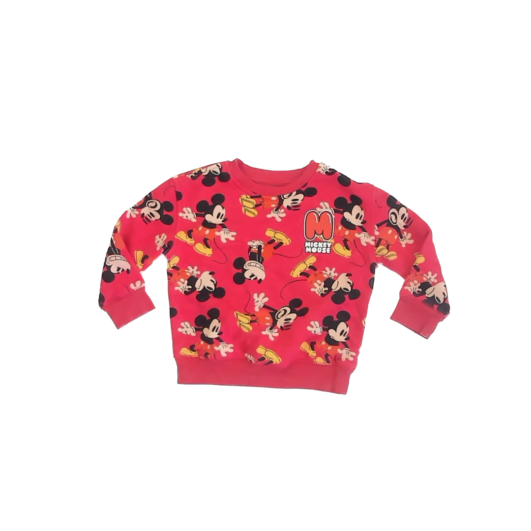 Jumping Beans Unisex Red Mickey Sweatshirt Size: 2T Red Mickey