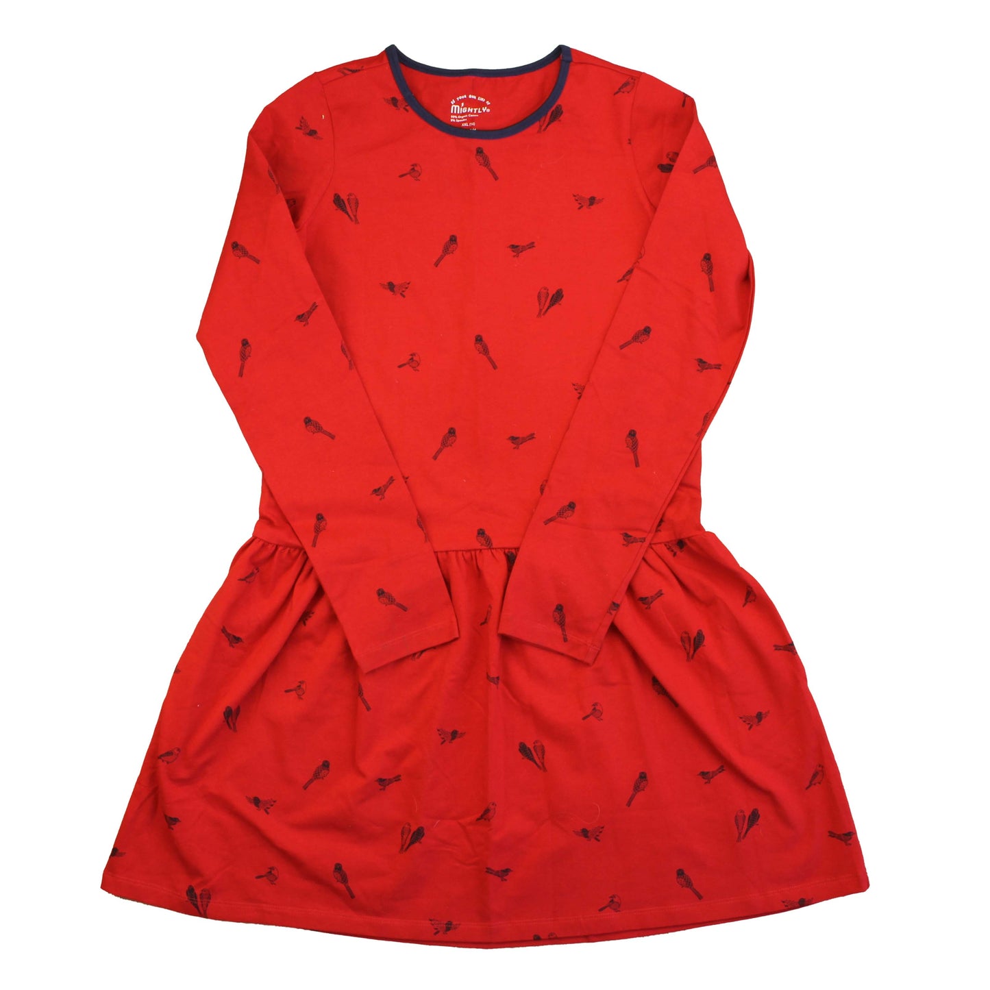 Mightly Girls Red | Migrating Birds Dress Size: 14 Years