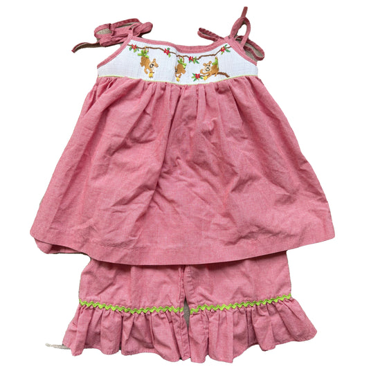 Amana Girls Red Monkeys Apparel Sets Size: 4T Red Monkeys