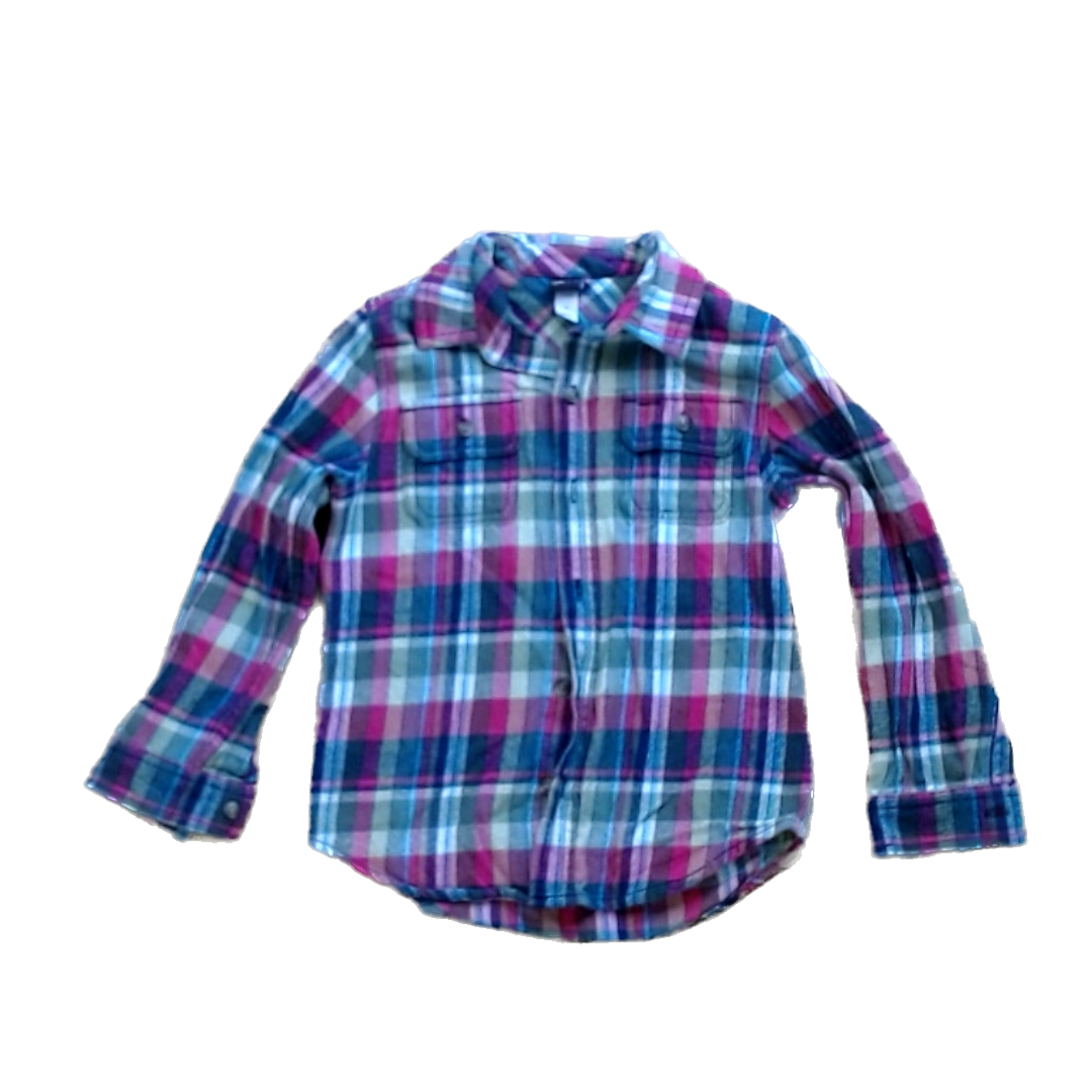 Tea Collection Boys Red Multi-Colored Flannel Button Down Long Sleeve Size: 6T Red Multi-Colored Flannel