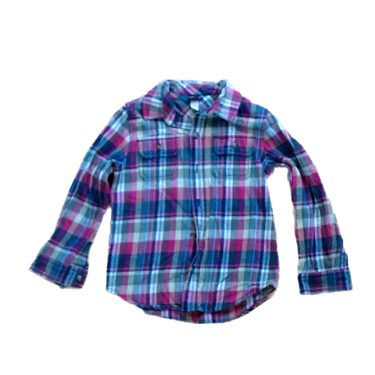 Tea Collection Boys Red Multi-Colored Flannel Button Down Long Sleeve Size: 6T Red Multi-Colored Flannel