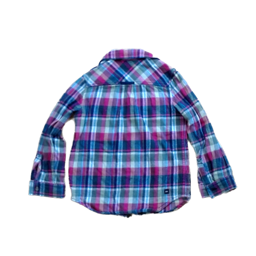 Tea Collection Boys Red Multi-Colored Flannel Button Down Long Sleeve Size: 6T Red Multi-Colored Flannel