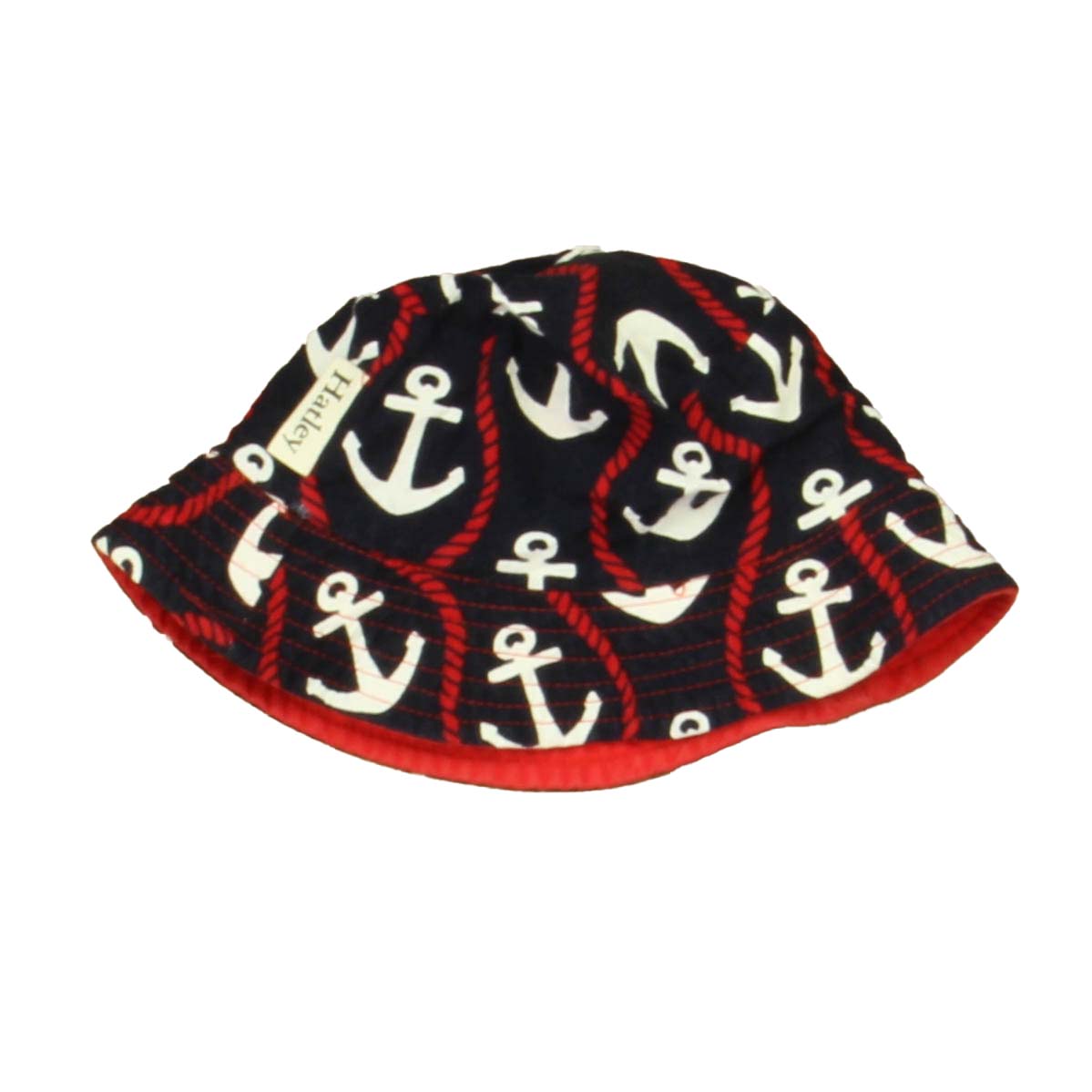 Hatley Boys Red | Navy Anchors Hat Size: 0-12 Months Red | Navy Anchors