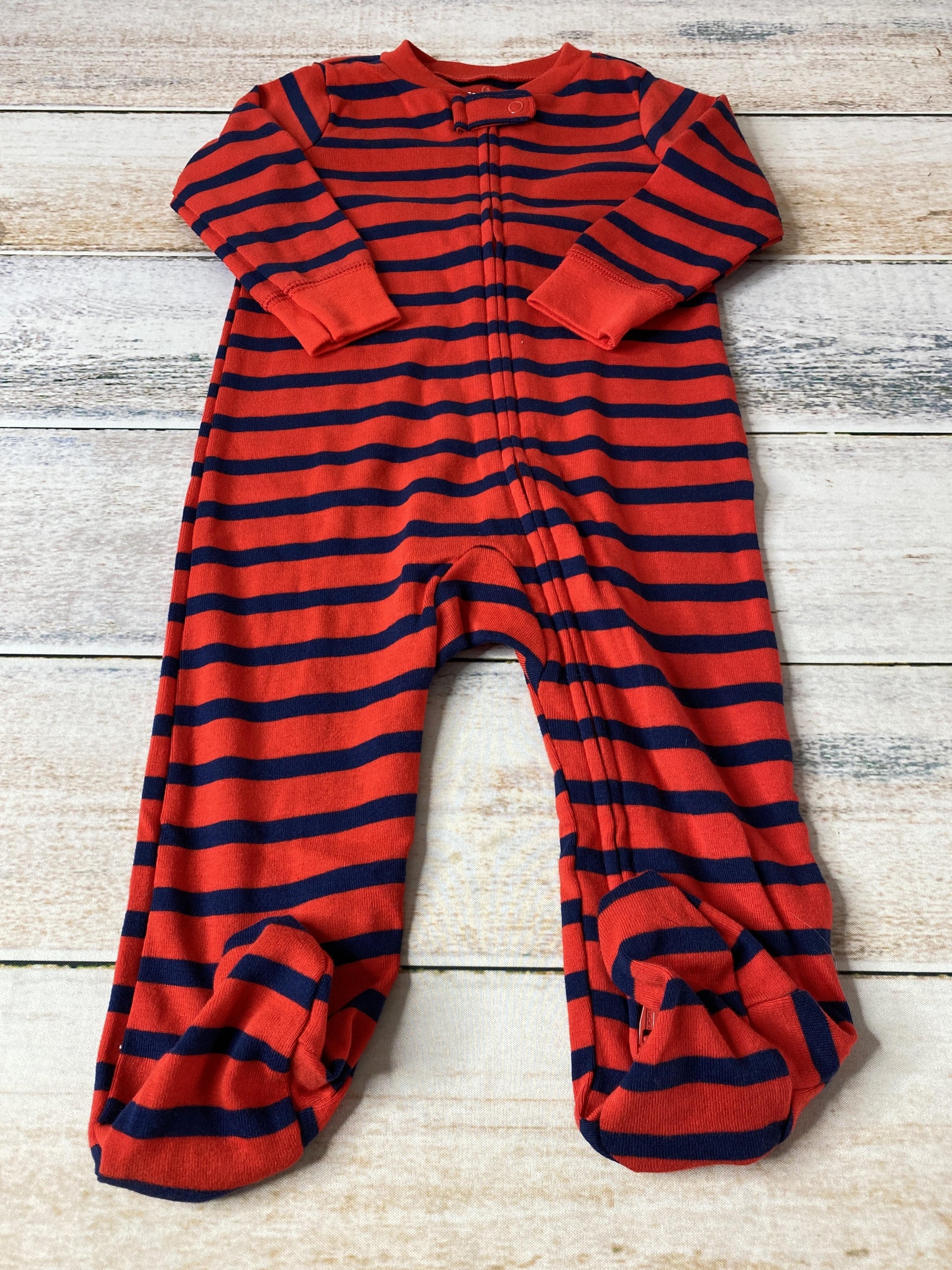 Carters Unisex Red | Navy Blue | Stripe Pajamas Size: 9 months Red | Navy Blue | Stripe
