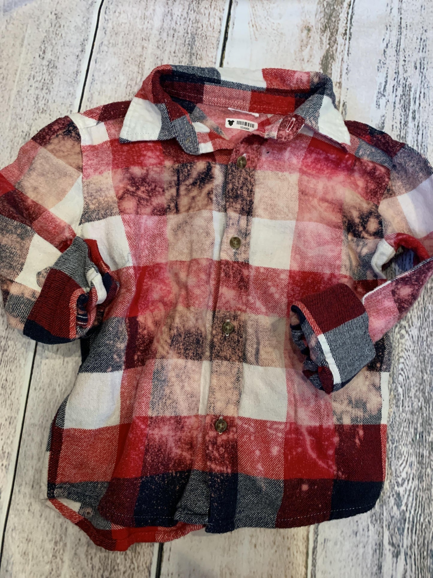 Lemon Aid Unisex Red | Navy Blue | White | plaid | Tie Dye Button Down Short Sleeve Size: 3T Red | Navy Blue | White | plaid | Tie Dye