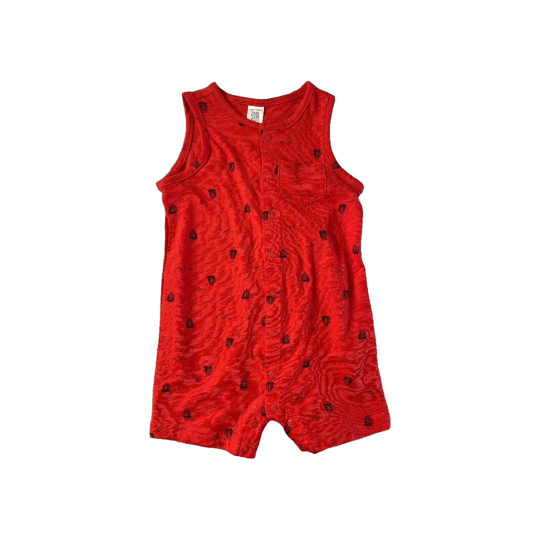 Unisex Red | Navy Blue Romper Size: 18 months Red | Navy Blue