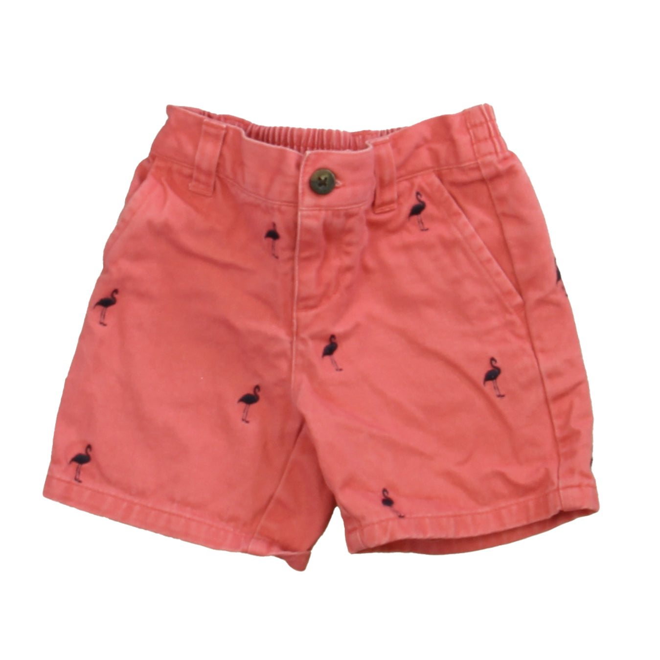 Janie and Jack Boys Red | Navy Flamingo Shorts Size: 6-12 Months Red | Navy Flamingo
