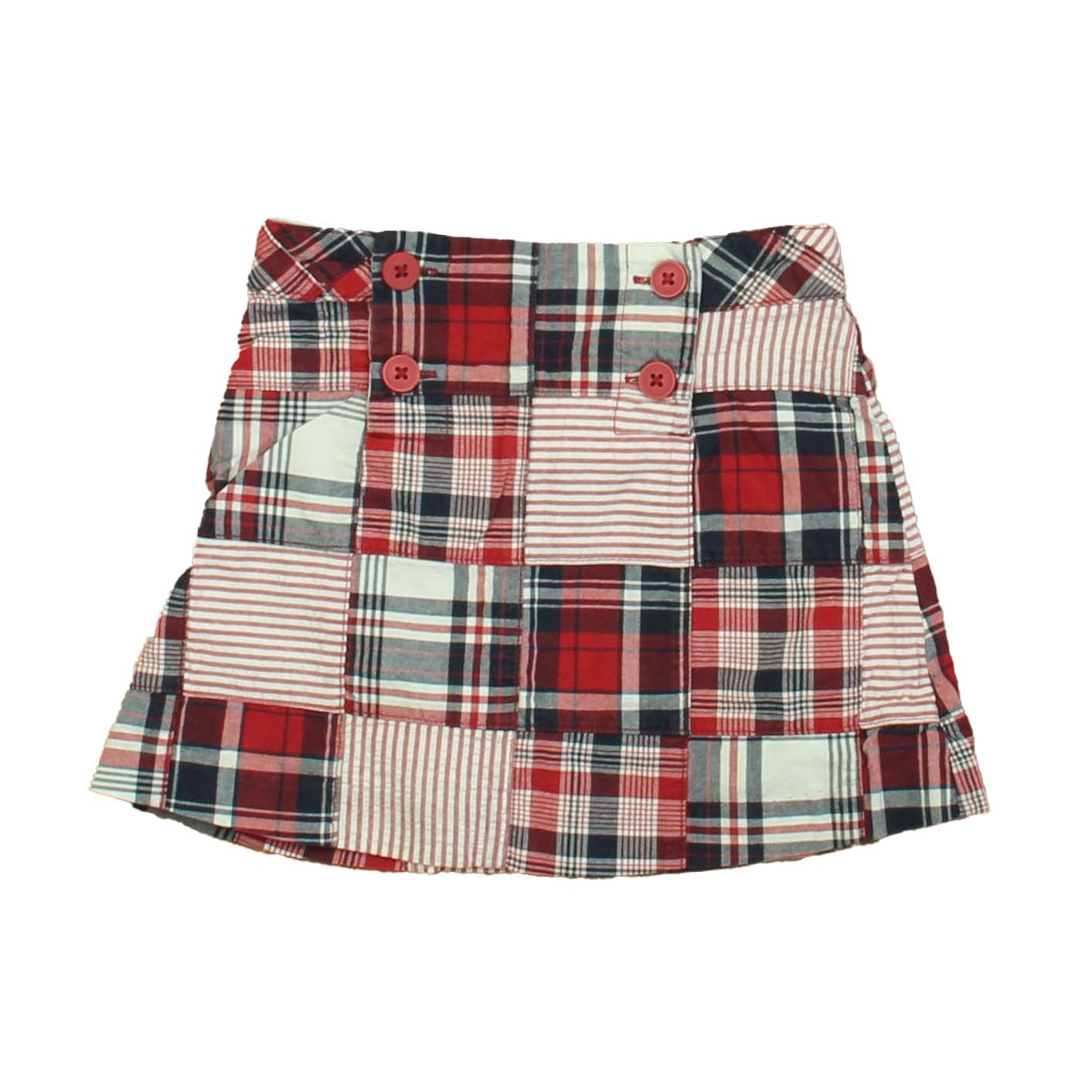 Janie and Jack Girls Red | Navy Patchwork Skirt Size: 2T Red | Navy Patchwork