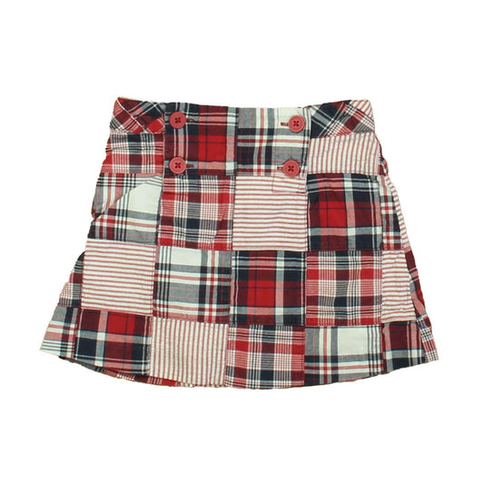 Janie and Jack Girls Red | Navy Patchwork Skirt Size: 2T Red | Navy Patchwork