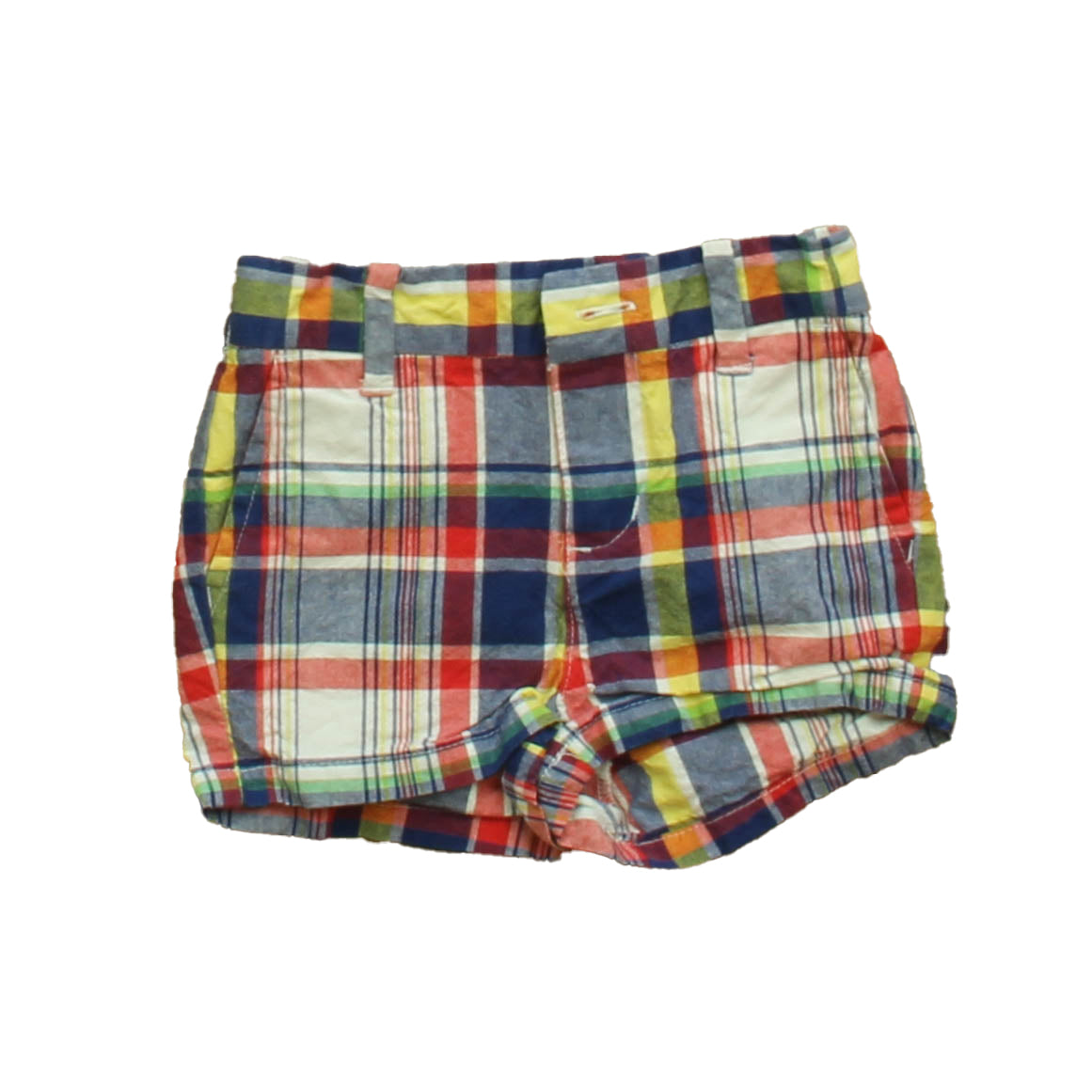 Janie and Jack Boys Red | Navy Plaid Shorts Size: 3-6 Months Red | Navy Plaid