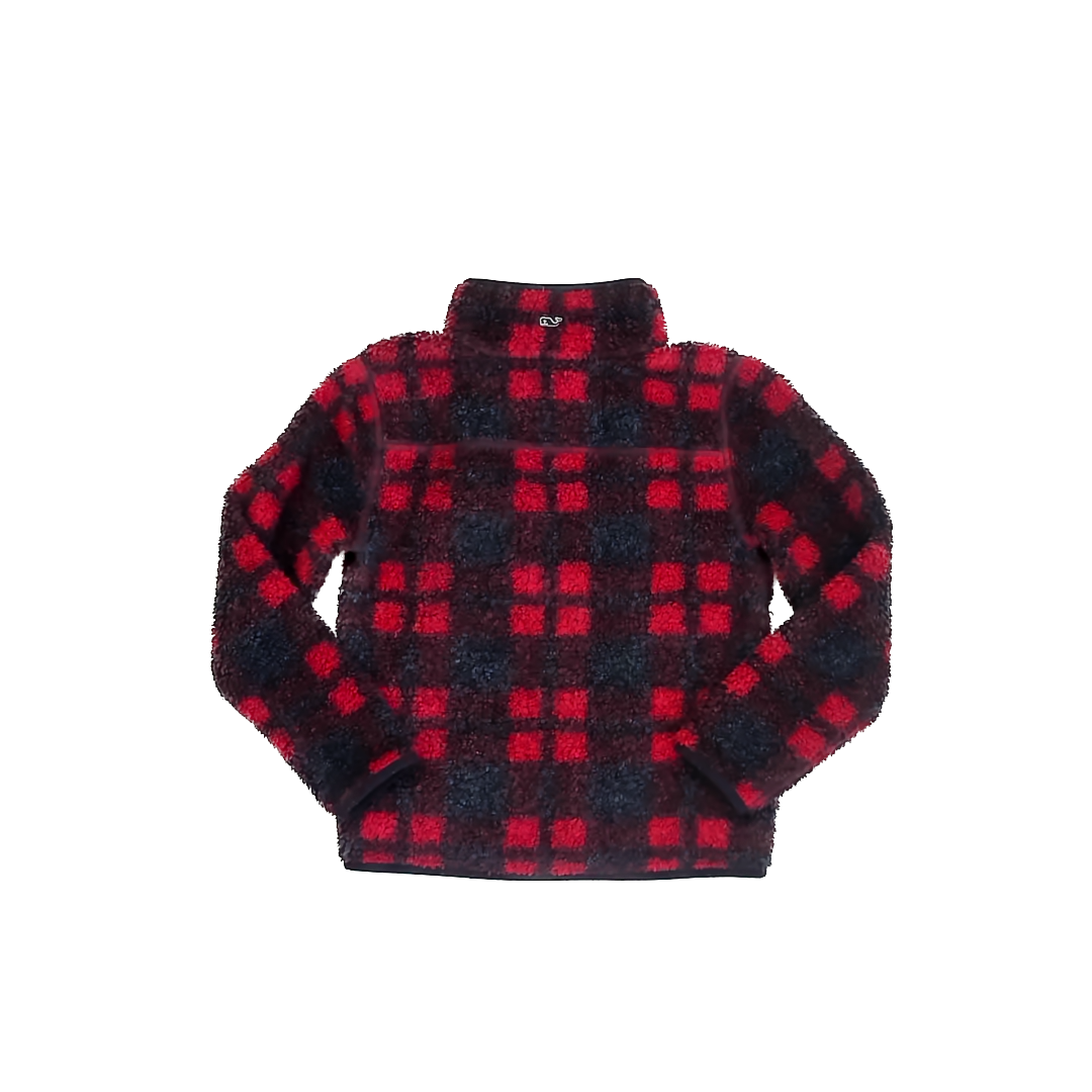 Vineyard Vines Girls Red | Navy Plaid Fleece Size: Small Red | Navy Plaid