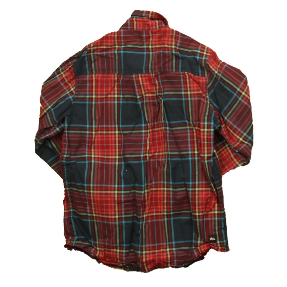 Tea Collection Boys Red | Navy Plaid Button Down Long Sleeve Size: 5T Red | Navy Plaid
