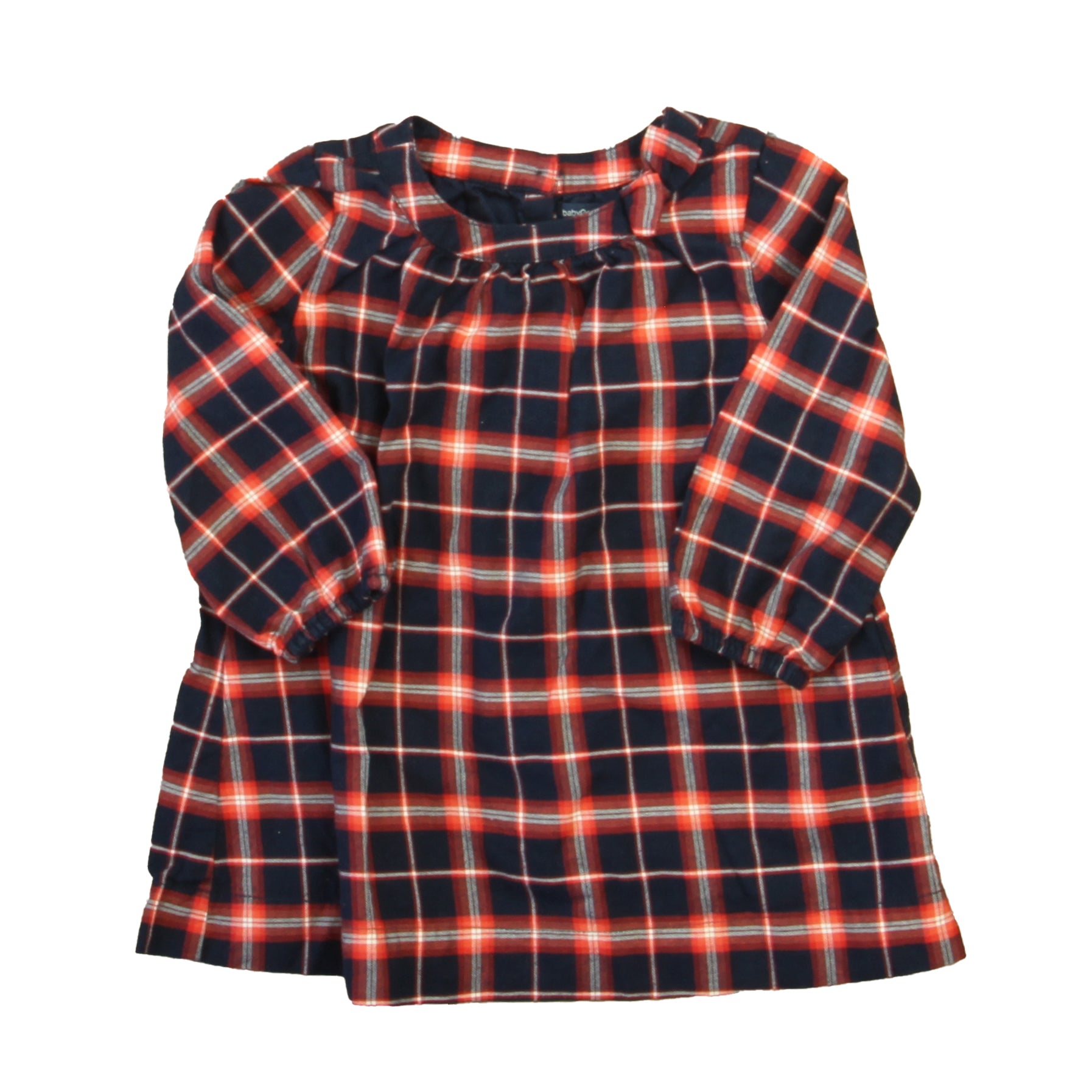 Gap Girls Red | Navy Plaid Dress Size: 18-24 Months Red | Navy Plaid