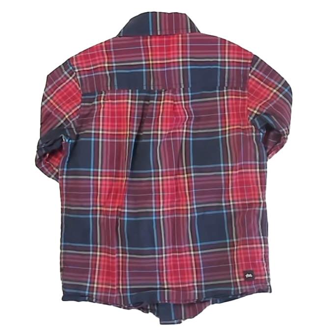 Tea Collection Boys Red | Navy Plaid Button Down Long Sleeve Size: 4T Red | Navy Plaid