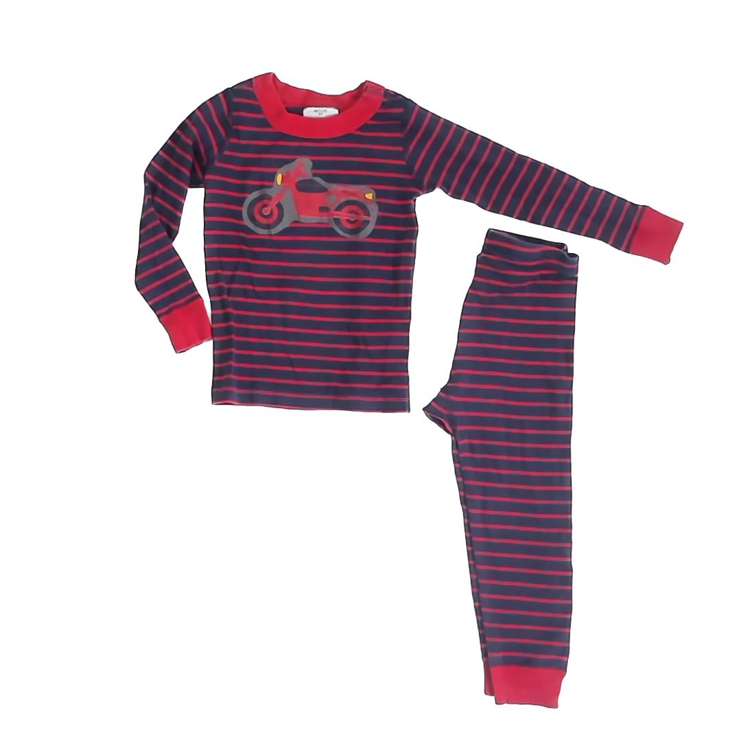 Hanna Andersson Boys Red | Navy 2-piece Pajamas Size: 3T Red | Navy
