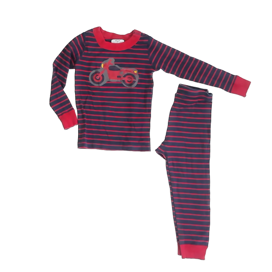 Hanna Andersson Boys Red | Navy 2-piece Pajamas Size: 3T Red | Navy