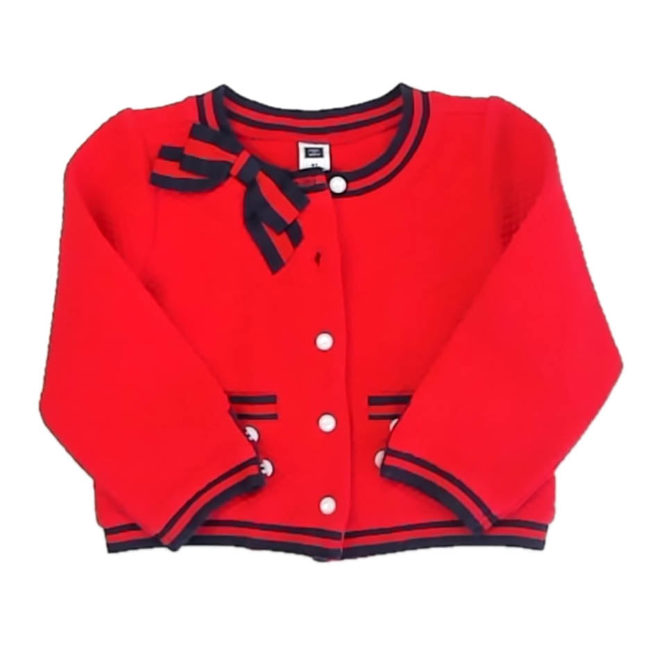 Janie and Jack Girls Red | Navy Cardigan Size: 2T Red | Navy