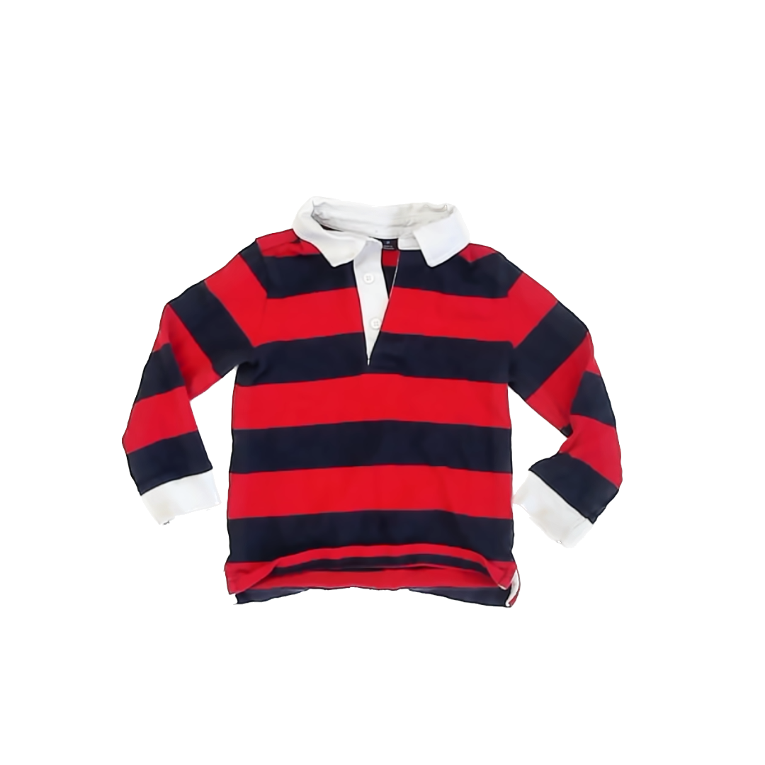 Janie and Jack Boys Red | Navy Rugby Shirt Size: 2T Red | Navy