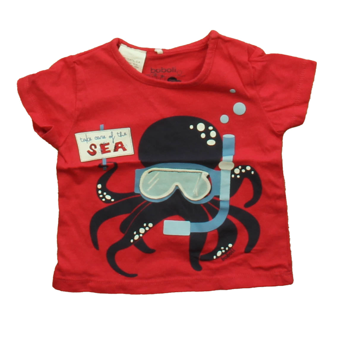 Boboli Boys Red Octopus T-Shirt Size: 9 Months Red Octopus
