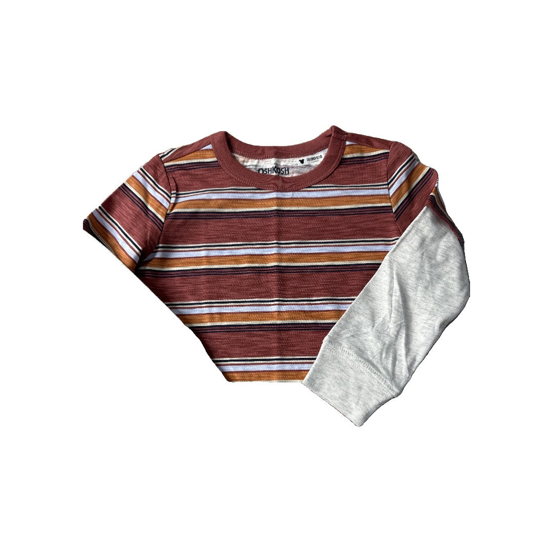 OshKosh Boys Red | orange | Grey Long Sleeve T-Shirt Size: 3T Red | orange | Grey