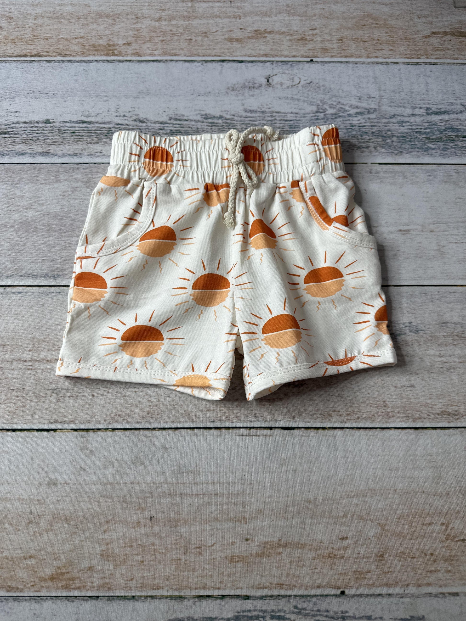 Sage and Ivory Unisex Red | orange Shorts Size: 18-24 months Red | orange