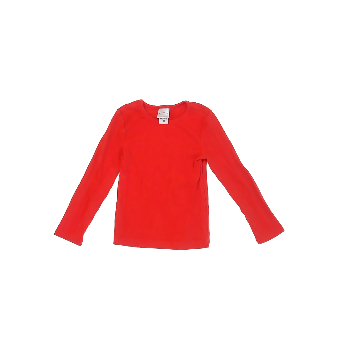 Hanna Andersson Girls Red Orange Long Sleeve Shirt Size: 4T Red Orange