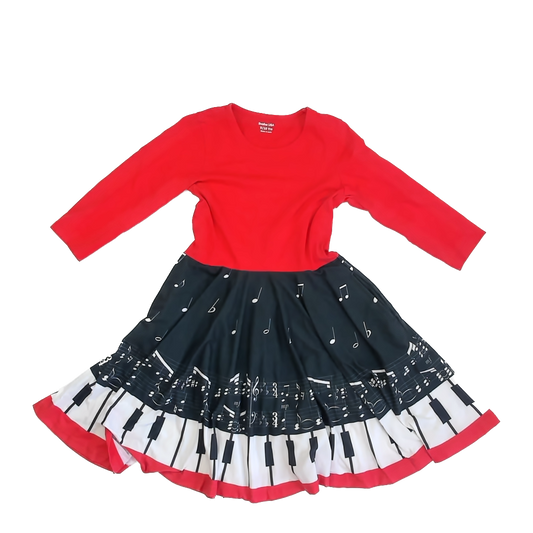 Svaha Girls Red | Piano Dress Size: 9-10 Years Red | Piano
