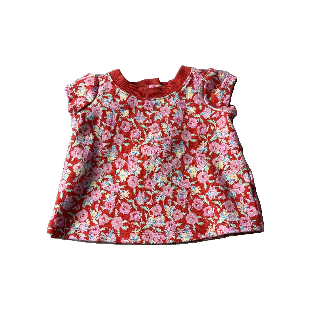 Janie and Jack Girls Red | Pink floral Shirt Size: 18 months Red | Pink floral