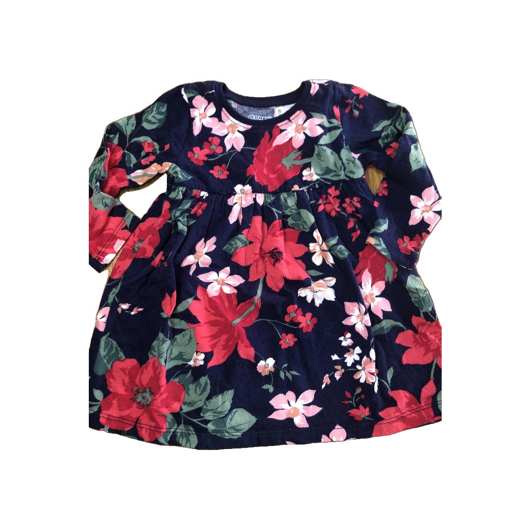 Old Navy Girls Red | Pink floral Dress Size: 6-12 months Red | Pink floral