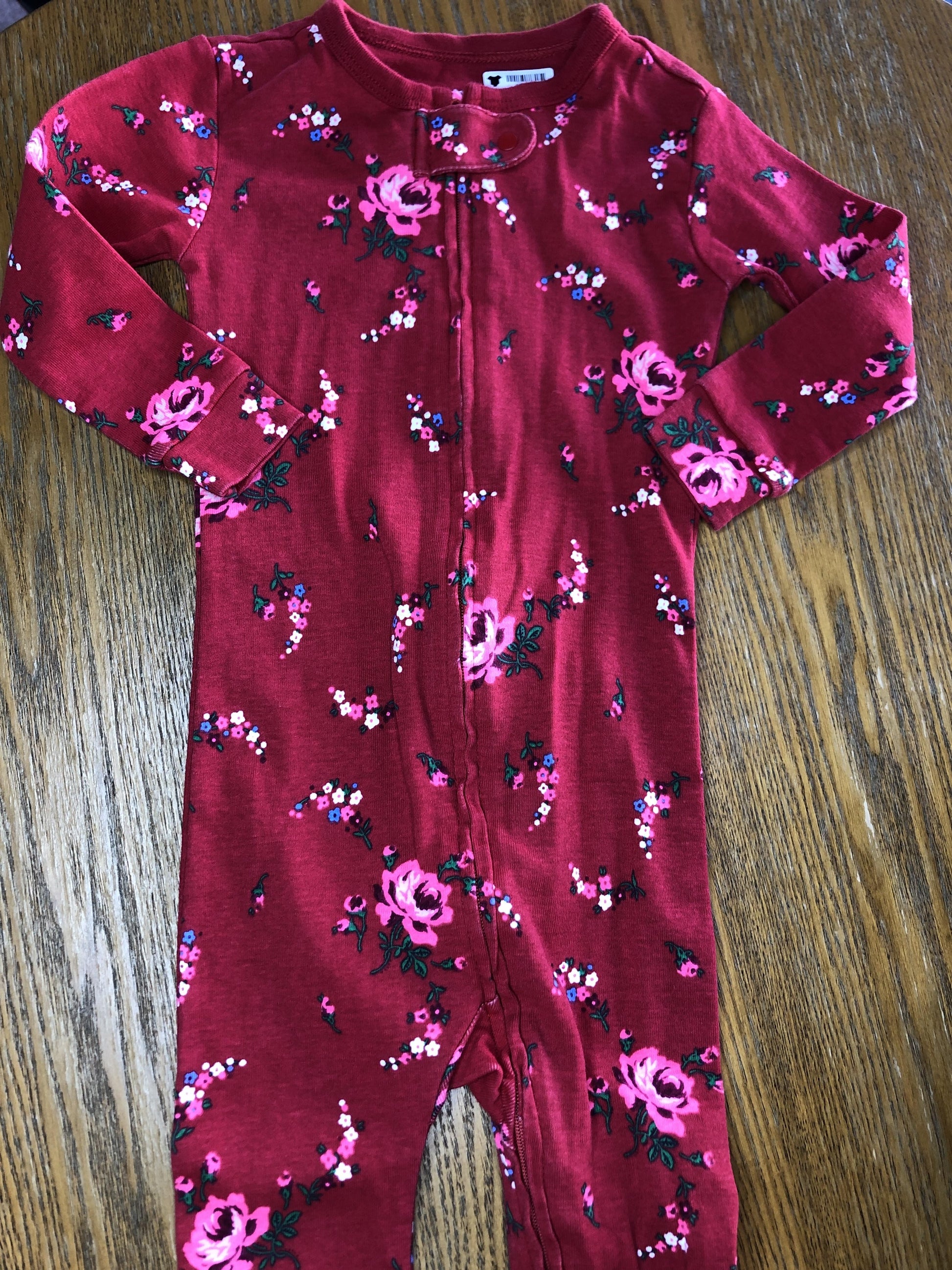 Gap Girls Red | Pink floral Pajamas Size: 18-24 months Red | Pink floral